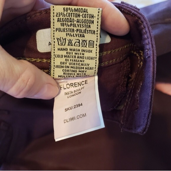 DL1961 Florence Instasculpt Sequoia Ultimate Coated Crop Skinny Ankle Pants 27 - Picture 13 of 15